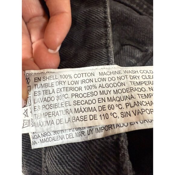 Forever 21 Frayed Hem Ripped Black Denim Shorts Womens 24 Distressed (bin LL152) - Picture 3 of 6